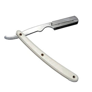 Nueva maquinilla de afeitar desechable con mango de plástico sólido, pulido brillante plateado, maquinilla de afeitar de corte suave, hoja cambiable, peluquero de plástico nuevo - Product Image 1