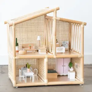 Bamboe Poppenhuis Voor Baby Van Hoge Kwaliteit Voor Babyspeelgoed 100% Natuurlijk Eco-Materiaal