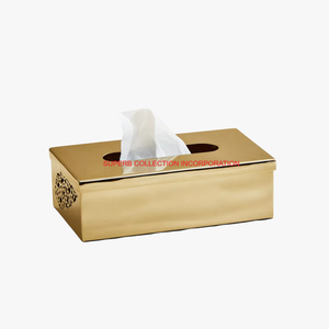 Caja de pañuelos de latón hecha a mano de diseño moderno elegante, venta al por mayor, dispensador de Metal de mesa, accesorios elegantes para el hogar - Product Image 6