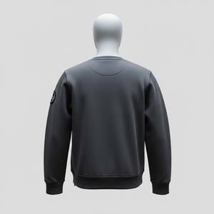 Sweat-shirt en molleton à col rond pour homme personnalisé, fermetures éclair latérales fonctionnelles, poche kangourou cachée, 100% coton, pull d'hiver - Product Image 2