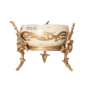 Vintage Ornamental <b>Ashtray</b> with Gold Accents Classic Decorative Table Accessory - Product Image 1