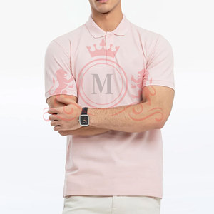 Camiseta Polo Rosa de Venta Caliente, Ligera, de Mezcla de Algodón, Tejido Transpirable, Manga Corta, Moderna, para Uso Diario - Product Image 3