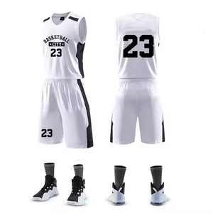 Vêtements de sport d'équipe personnalisés pour hommes, maillots d'entraînement de basket-ball en polyester respirant, grande taille, vente en gros - Product Image 5