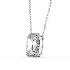 925 Argent D Couleur Radiant Cut Moissanite Diamant Halo Pendentif Moissanite Charm - Product Image 1