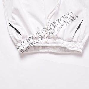 Pantalon de neige imperméable blanc de haute qualité avec taille à cordon de serrage, poches sécurisées et fermetures éclair, ourlets droits - Product Image 3