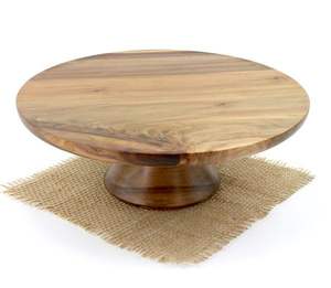 ชั้นวางเค้กไม้อะคาเซียถาดไม้กลมสำหรับเสิร์ฟเค้กและผลไม้ - Product Image 5