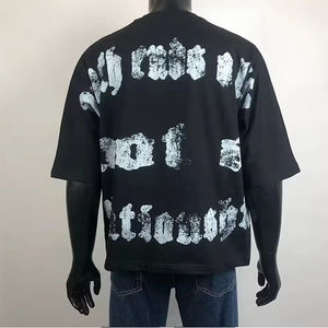 Camiseta corta cuadrada de gran tamaño de algodón pesado de fabricante personalizado Camiseta estampada con hombros caídos DTG Ropa de mezcla sólida Bale - Product Image 2