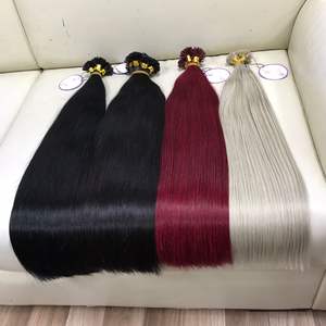 <b>Extensions</b> Flat Tip K tip Extens Virgin Keratin Human Hair <b>Extension</b> Raw Keratin Hair - Product Image 3