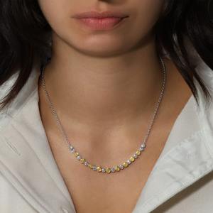 สร้อยคอเพชรแล็บโกรนทองคำขาว 18K สำหรับผู้หญิง ดีไซน์หรูหรา ประดับเพชรเหลืองทรงแฟนซี 3.56 กะรัต ได้รับการรับรองจาก IGI ระดับ VVS2 เครื่องประดับชั้นดี - Product Image 3