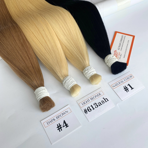 Vente en gros d'extensions de cheveux humains vierges Remy vietnamiens 100% de haute qualité pour couleur, tissage de cheveux en vrac de toutes les couleurs, prix d'usine - Product Image 5