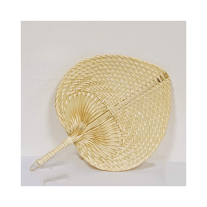 Abanico de hoja de paja de mano vietnamita, abanicos de hoja de palma tejida Natural, favores de fiesta de hierba Tropical Buri, abanico de cola de mano decorativo - Product Image 3