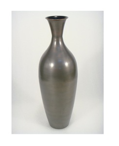 Vase de bouteille en aluminium de nickel martelé par vase argenté de long cou pour décoratif à la maison - Product Image 4