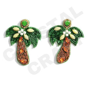 Pendientes de cuentas de Navidad de estilo Vintage para mujer, color naranja, blanco, azul, día conmemorativo patriótico para boda - Product Image 5