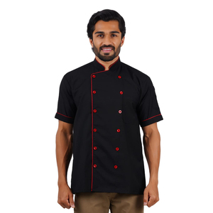 Uniforme de camarero de comida rápida de buena calidad para hombre, abrigo de Chef de manga corta, uniforme de trabajo de camarero de restaurante de cocina - Product Image 6