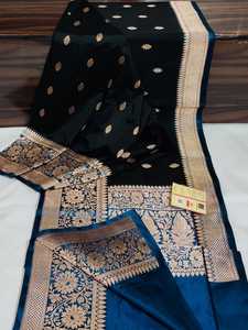 Saris de brocado de seda 100% de calidad superior hechos a medida disponibles en una variedad de colores ideales para reventa - Product Image 5