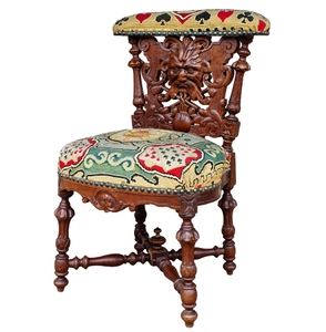 Chaise de salle à manger en bois massif antique française moderne de luxe tapisserie d'ameublement en coton design royal vintage sculpté vieil homme entrepôt de bar à domicile - Product Image 1