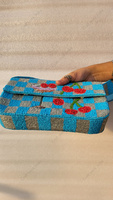 Tas Tote Kasual Kapasitas Besar Berbahan Alami dengan Hiasan Manik-manik Ceri, Modern, Buatan Tangan, Mewah untuk Wanita, Cocok untuk Pesta Malam Nasional dan Acara Fashion
