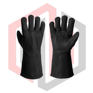 Gants de soudage en cuir de tigre noir, cuir de vache, ajustement ergonomique, antistatiques, épaisseur 7 oz, longueur 16 pouces, sans silicone, sans poudre - Product Image 1