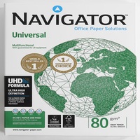 Papier copie universel A4 Navigator 80 g/m² 102-104 % blanc naturel, brillance 103-110 µm, épaisseur 100 % matière bois, 500 feuilles/rame