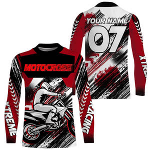 Maillots de motocross personnalisés à manches longues pour l'équipe de descente, anti-UV, % polyester, unisexe, pour la moto tout-terrain - Product Image 5