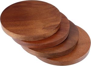 Posavasos Redondo de Madera Pulida, Estilo Bohemio, Ecológico, Hecho a Mano, con Superficie Lisa para Tazas de Café y Té, Precio al por Mayor - Product Image 6