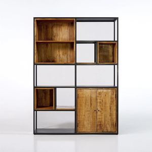 Diane 140cm Modern <b>Bookcase</b> Metal and Natural Wood for Home Office Living Room Bedroom Dining or Hotel Use - Product Image 6