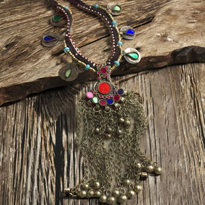 สร้อยคอแบบอัฟกานิสถาน ดีไซน์เนอร์ยอดนิยม งานแฮนด์เมดสไตล์โบราณ เครื่องประดับชาติพันธุ์สำหรับผู้หญิง เหมาะสำหรับงานเทศกาล งานแต่งงาน ขายส่งสำหรับร้านค้าและส่งออก - Product Image 1