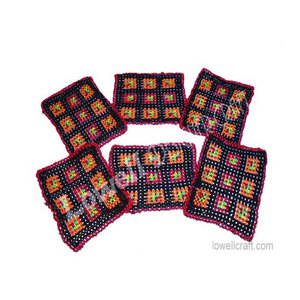 Square Beaded <b>Coaster</b> and Glass <b>Coaster</b> Set Handmade Decorative <b>Table</b> <b>Coasters</b> for Elegant Dining and Home Decor - Product Image 1