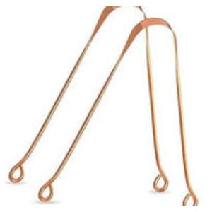 อุปกรณ์ทำความสะอาดลิ้นทำจากทองแดงทำมือมีพื้นผิวขัดเงาและใช้งานง่ายเหมาะสำหรับการทำความสะอาดและดูแลสุขภาพปากที่ดี - Product Image 1