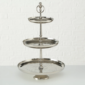 ที่ตั้งเค้กไม้ทรงกลมทำจากไม้พร้อมฐานโลหะสำหรับวางกระถางดอกไม้ของตกแต่งบ้านทนทานและสมบูรณ์แบบสำหรับจัดแสดง - Product Image 3