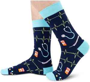 Chaussettes thermiques tricotées bleu-noir personnalisées 2026 – Design hivernal tendance, écologiques, respirantes, antibactériennes, OEM, sublimation 10 - Product Image 6