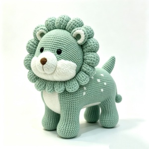 Peluche lion au crochet personnalisée, lion amigurumi, animal en peluche tricoté à la main, lion en peluche doux au crochet, peluche sûre pour bébé - Product Image 1