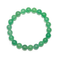 Pulsera de Cristal con Cuentas de Aventurina Verde en Forma de Bola de 7 Pulgadas y 8 mm, Protección Espiritual, Curación, Unisex