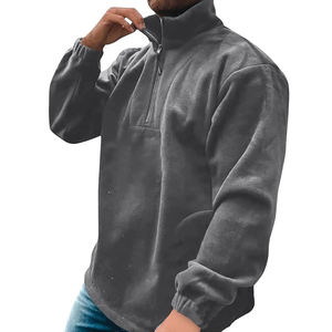 เสื้อสเวตเตอร์ผู้ชายแบบสั่งทำพิเศษ ระบายอากาศได้ดี สำหรับฤดูใบไม้ร่วงและฤดูหนาว สไตล์ลำลอง แบบซิปครึ่งตัว ทรงหลวม เรียบง่าย ถักนิตติ้ง โดย Ako - Product Image 3