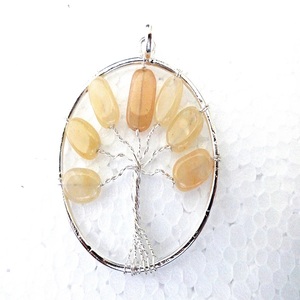 Pendentif Chakra en pierres précieuses naturelles Sept chakras intégrés vie d'arbre chrétien religieux mode pendentifs métal cristal vente de guérison - Product Image 6
