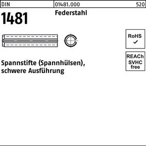 Pasadores de Resorte DIN 1481 de Alta Resistencia 5 x 70 mm de Acero para Resorte, 100 Piezas - Product Image 1