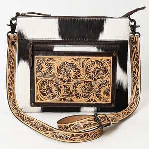 Bolso de cuero con estampado de piel occidental bohemio de otoño, accesorios de diseño Floral personalizados para mujeres, lujo con herramientas manuales - Product Image 3