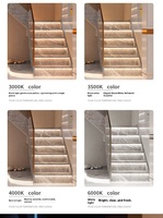Nouveautés : Lumière d'escalier à effet LED à détection intelligente, profilé en aluminium, bande lumineuse à allumage/extinction automatique, type C, effet eau courante
