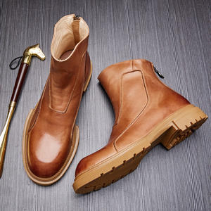 Chaussures de travail en cuir de vache durable avec doublure anti-odeur et absorption des chocs, chaussures décontractées pour hommes, chaussures de tous les jours - Product Image 4