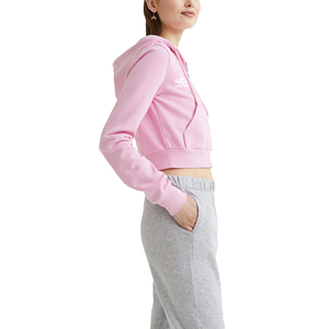 Sweat-shirt à capuche à manches longues en Polyester et coton pour femme, couleur rose, solide, confortable et doux, nouvelle mode 2022 - Product Image 2