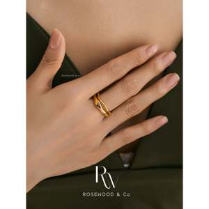 Conjunto de Anillos Delicados de Oro para Uso Diario, Anillos Ondulados Apilables Resistentes al Agua y al Deslustre con Incrustaciones, Anillo Antiestrés, Regalo - Product Image 5