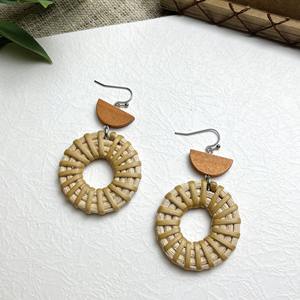 ¡VENTA CALIENTE: PENDIENTES DE RATÁN MODERNOS-ECOLÓGICO, LIGERO Y DE MODA 2025! -LOTO AZUL VIETNAM - Product Image 4