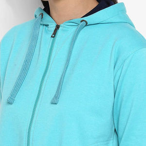 เสื้อสเวตเตอร์มีฮู้ดสำหรับผู้หญิงสีฟ้ามีซิปสำหรับฤดูใบไม้ร่วงฤดูใบไม้ผลิฤดูหนาวน้ำหนักเบาพร้อมกระเป๋าข้าง - Product Image 6