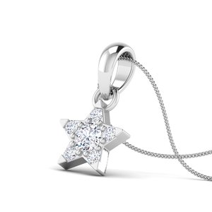 Collier pendentif en forme d'étoile avec diamant taillé en brillant pour femmes cadeau de mariage de fiançailles conception personnalisée or argent bijoux de mode - Product Image 3