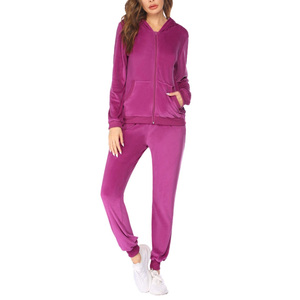 2025 moda Casual deportes mujeres otoño ropa raya lateral trajes sólidos venta entera mujeres Joggers trajes conjunto cremallera chándal - Product Image 2