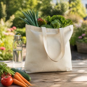 Sac fourre-tout en toile de coton biologique, écru naturel, premium, épais, écologique, réutilisable, pour courses, personnalisable, fabriqué en Chine - Product Image 6