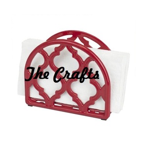 High Standard Quality Metal Napkin Holder <b>Red</b> Color Classic Style Handmade Decorative Customized Shape Logo Home Commercial Use - Product Image 1