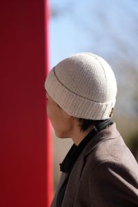 Bonnet d'hiver ajustable en tricot plat MONECO, unisexe, personnalisé, marron, 100% laine de mouton de Mongolie biologique, décontracté quotidien, vente en gros - Product Image 4