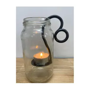 New Glass Candle Jar For parties Decor Lighting dark Side Accent Candle Holder glass jar at Wholesale Factory Discount