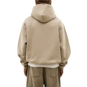 Sweat à capuche unisexe de luxe 400gsm sweats à capuche courts verts surdimensionnés personnalisés en coton polaire épais pour hommes solides de haute qualité solides - Product Image 4